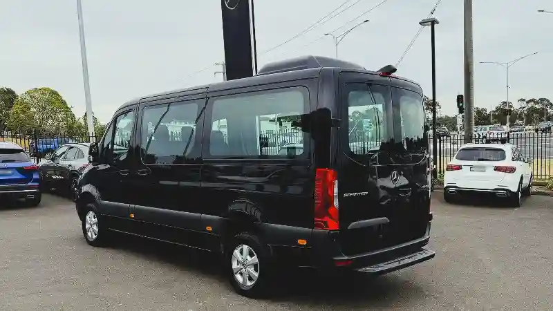 Black van parked in lot