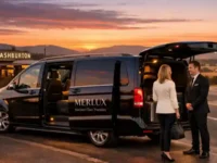 Luxury van at sunset, professional service