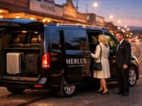 Luxury vehicle at evening setting