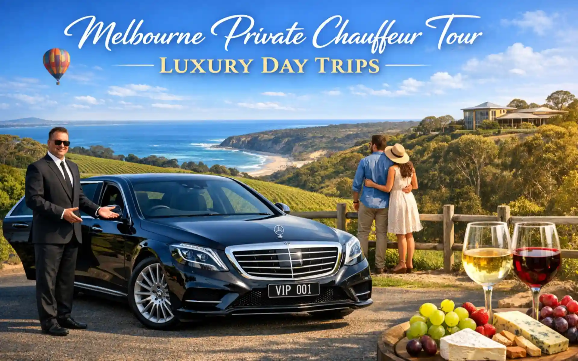 Melbourne private chauffeur tour luxury Mercedes car scenic day trip Victoria