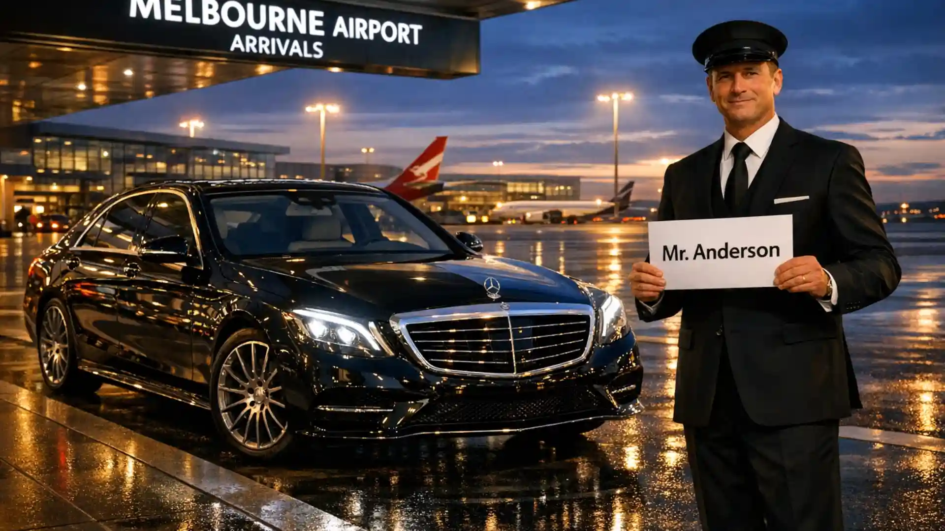 chauffeur flight tracking Melbourne luxury sedan airport pickup