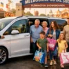 Luxury Family Chauffeur to Flemington Showgrounds with a white Mercedes-Benz V-Class arriving at Melbourne Royal Show