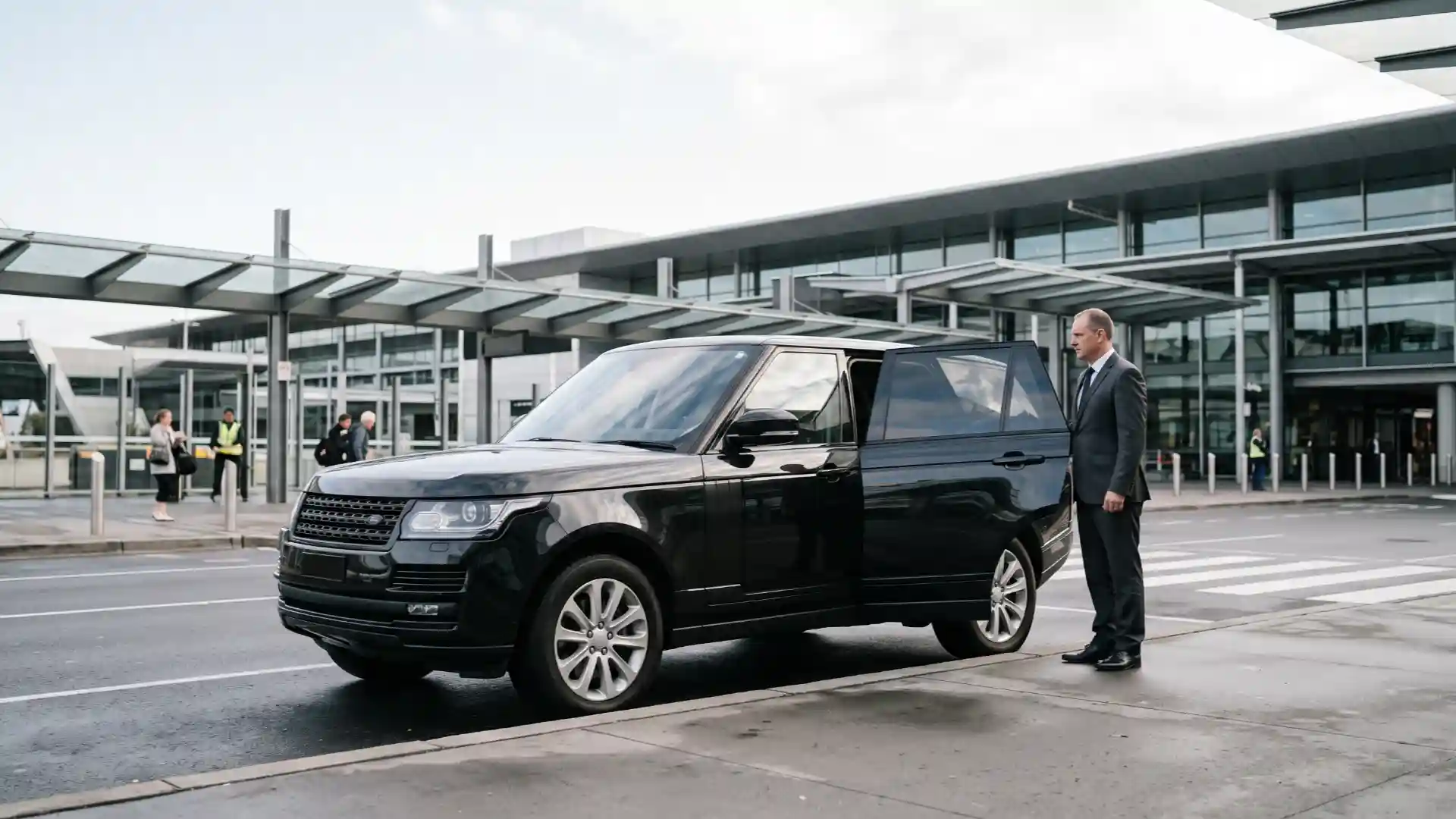 Melbourne airport chauffeur booking checklist with a professional chauffeur beside a black luxury SUV